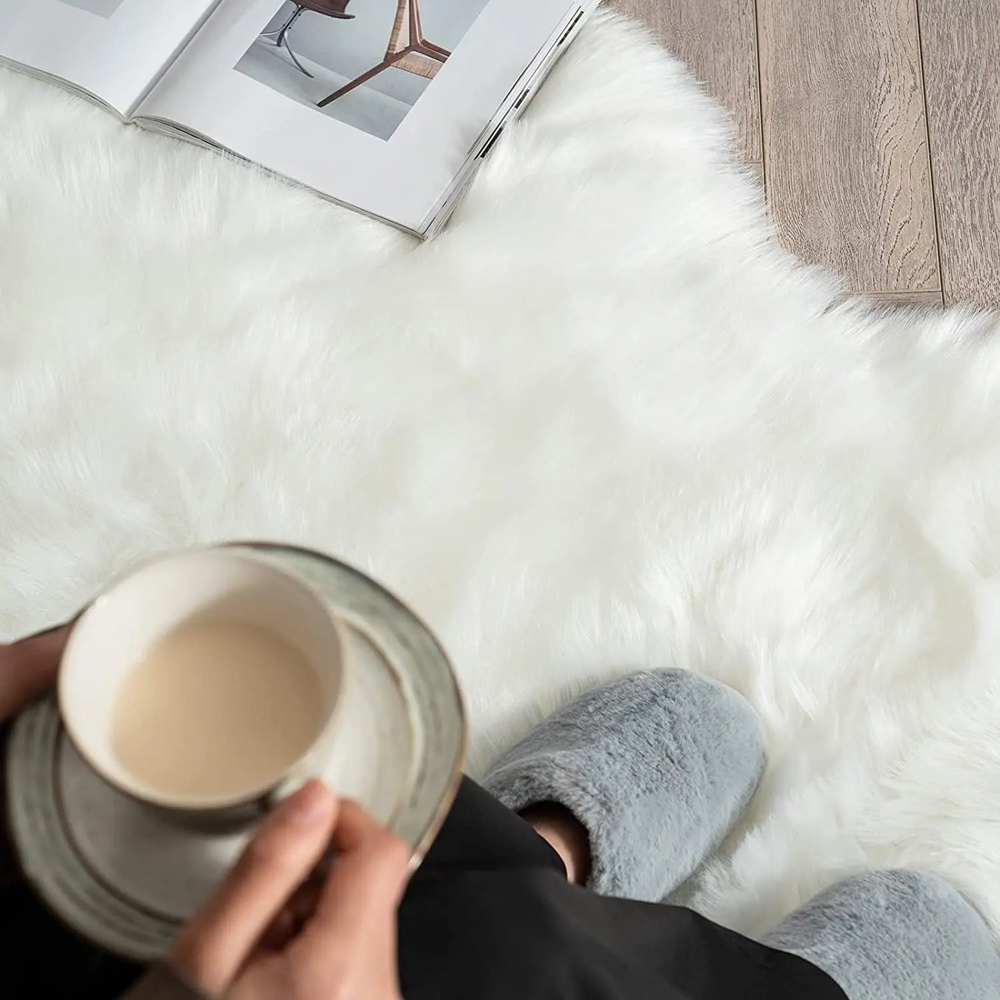 Tapis Moumoute Blanc