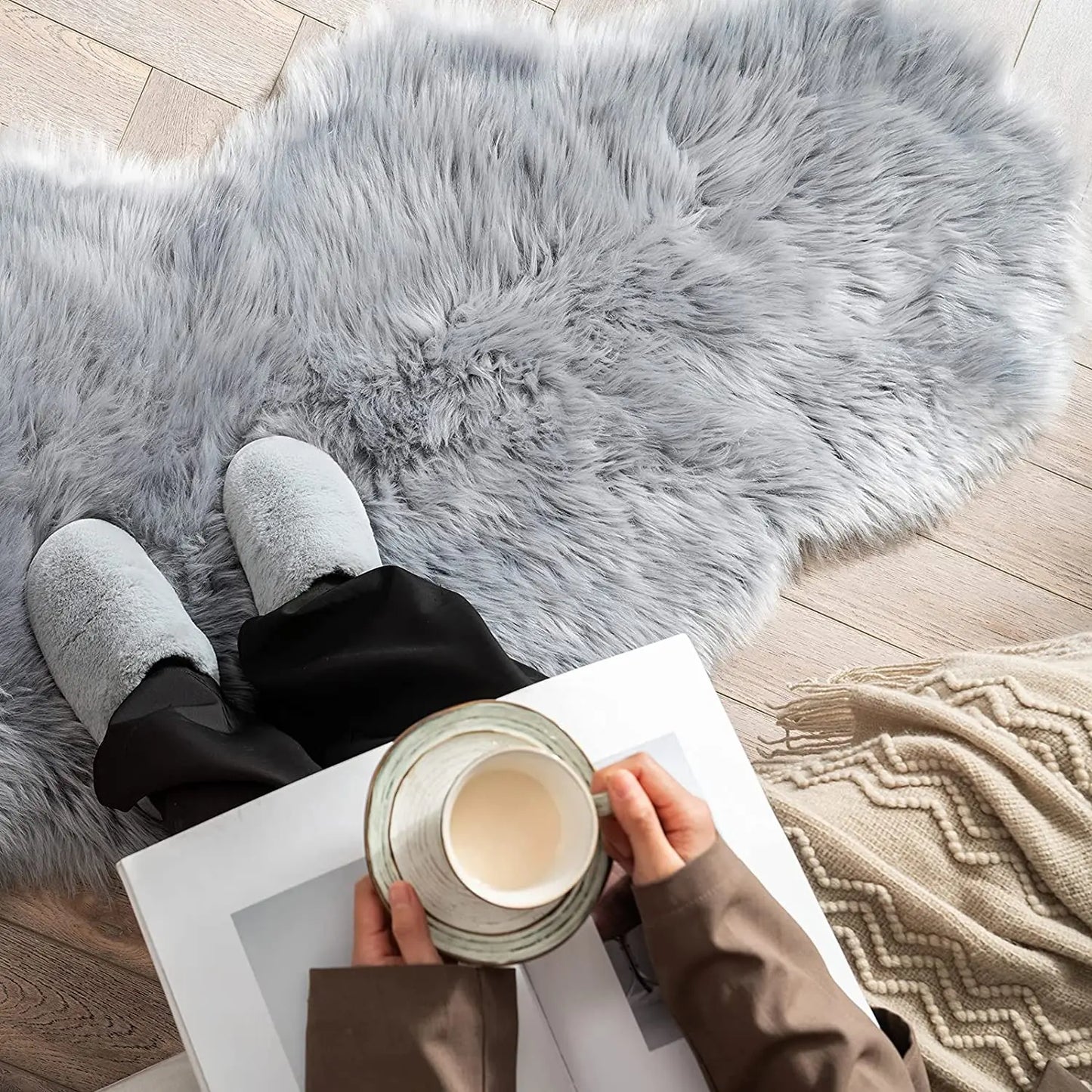 Tapis Moumoute Gris