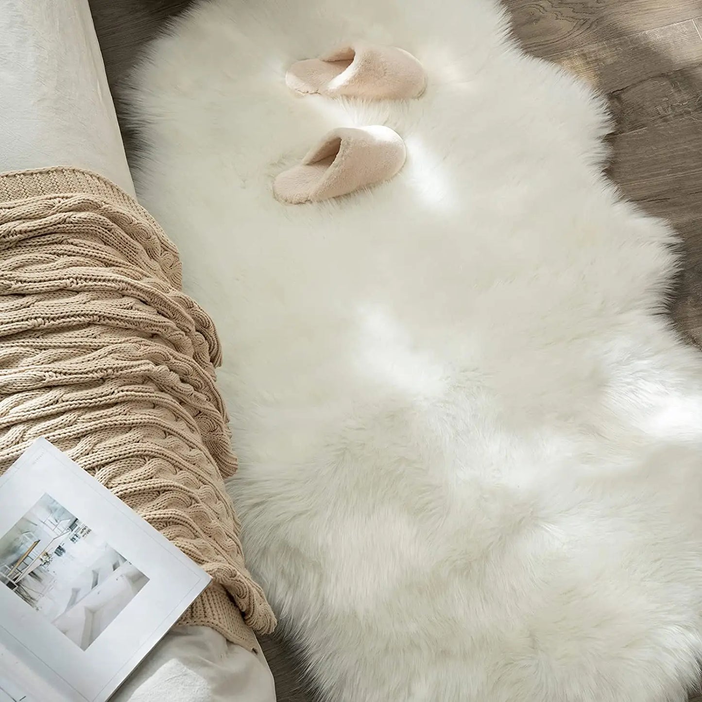 Tapis Moumoute Blanc