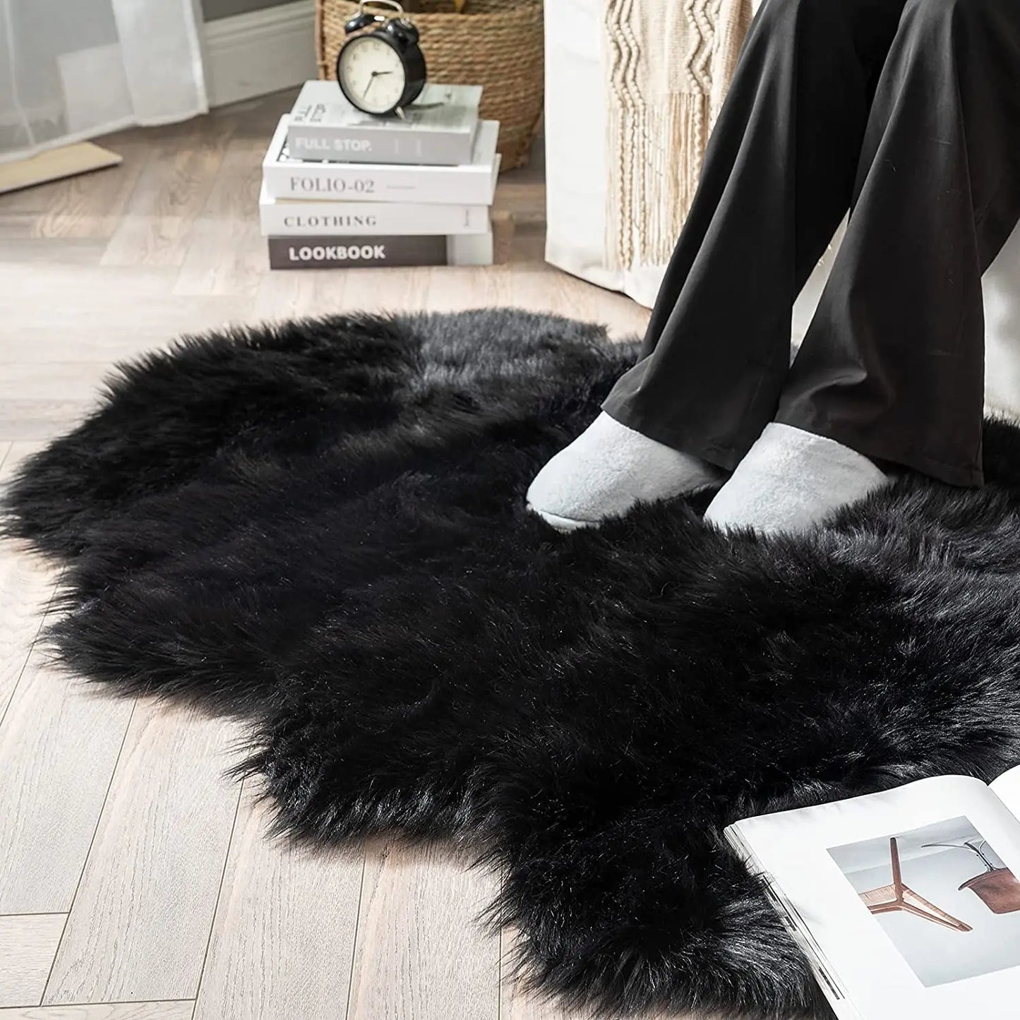 Tapis Moumoute Noir