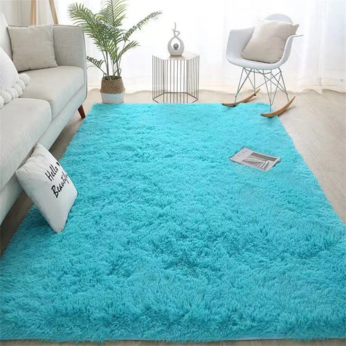 Grand Tapis Salon Cyan