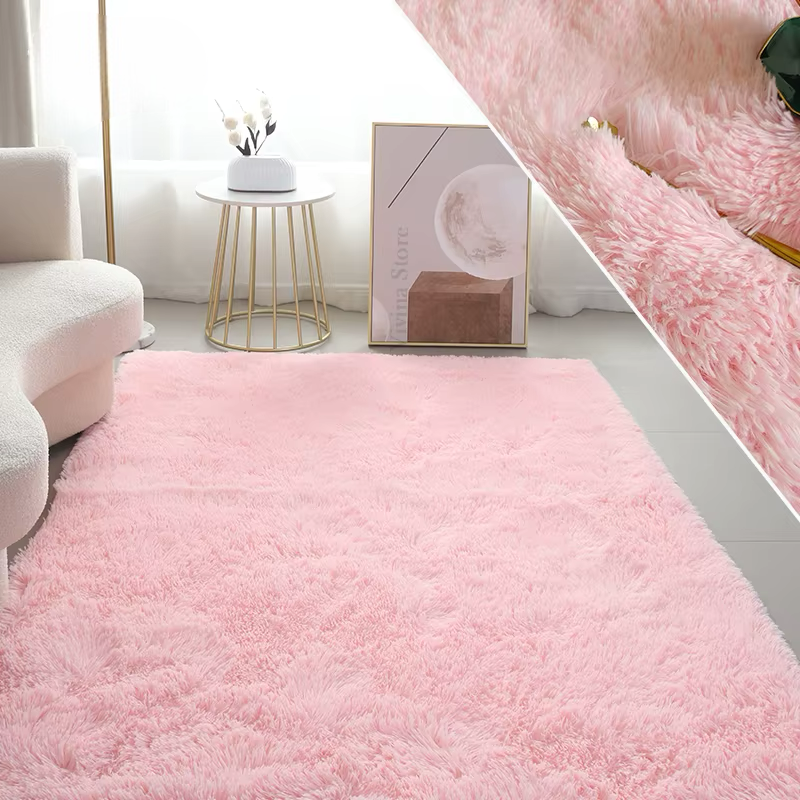Grand Tapis Salon Rose