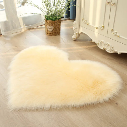 Tapis Coeur Jaune Pale