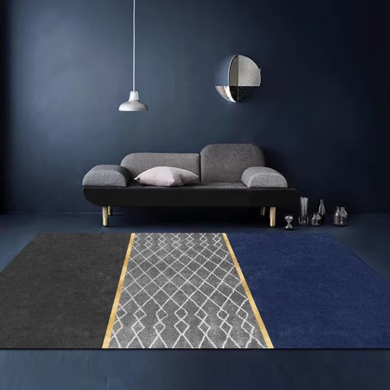 Tapis Bleu Roi et Gris