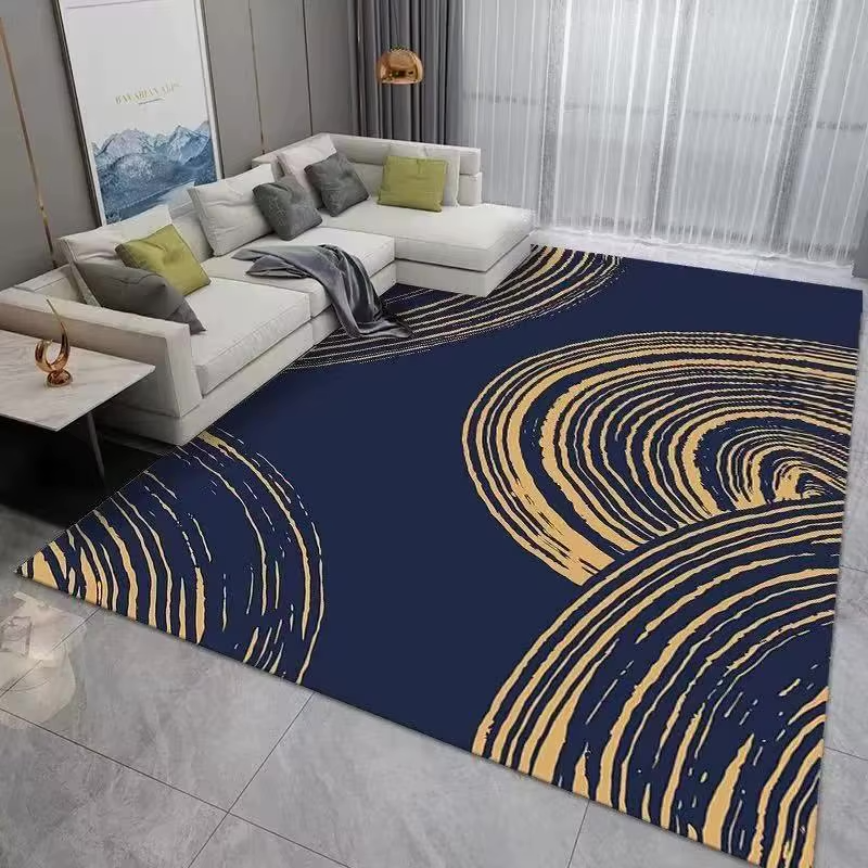 Tapis Bleu Roi et Or