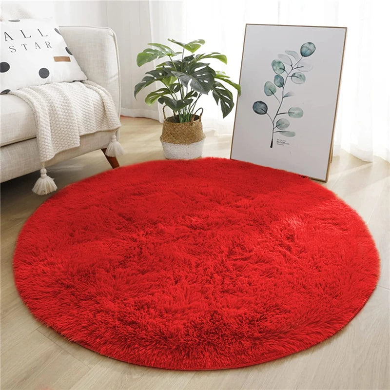 Tapis Rond Rouge