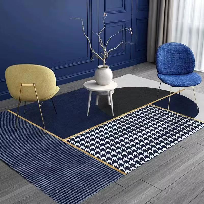 Tapis Bleu Roi et Blanc