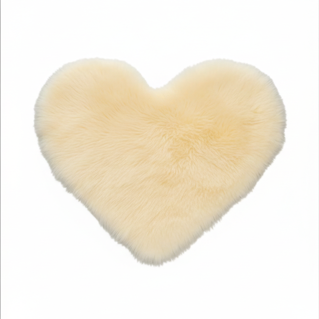 Tapis Coeur Jaune Pale 2