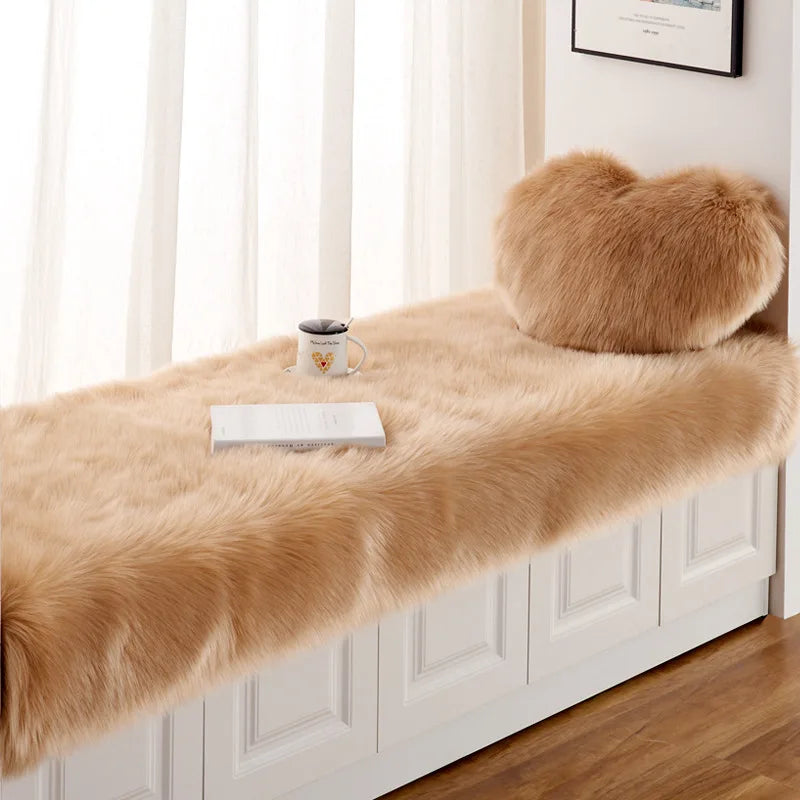 Tapis Fausse Fourrure Beige