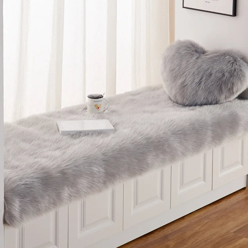 Tapis Fausse Fourrure Gris