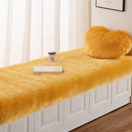 Tapis Fausse Fourrure Jaune
