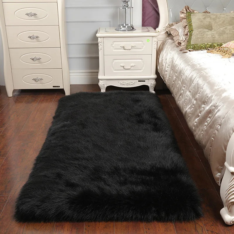 Tapis Fausse Fourrure Noir