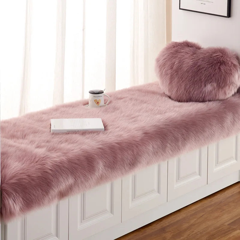 Tapis Fausse Fourrure Rose Foncé