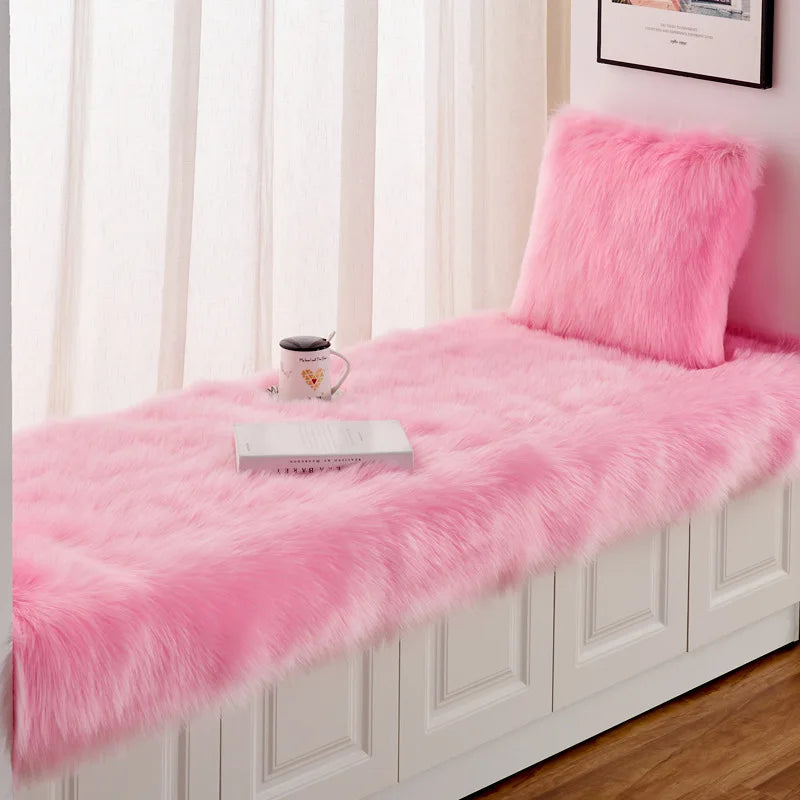 Tapis Fausse Fourrure Rose Fuchsia