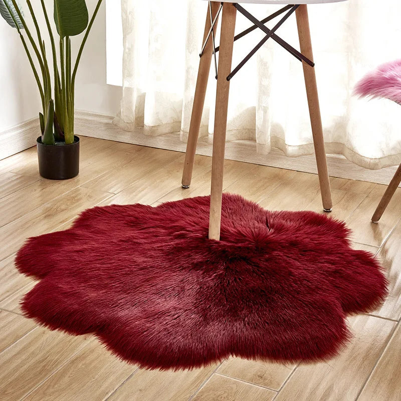 Tapis Fleur Bordeaux