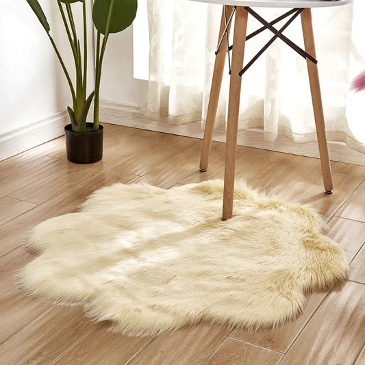 Tapis Fleur Jaune Pâle