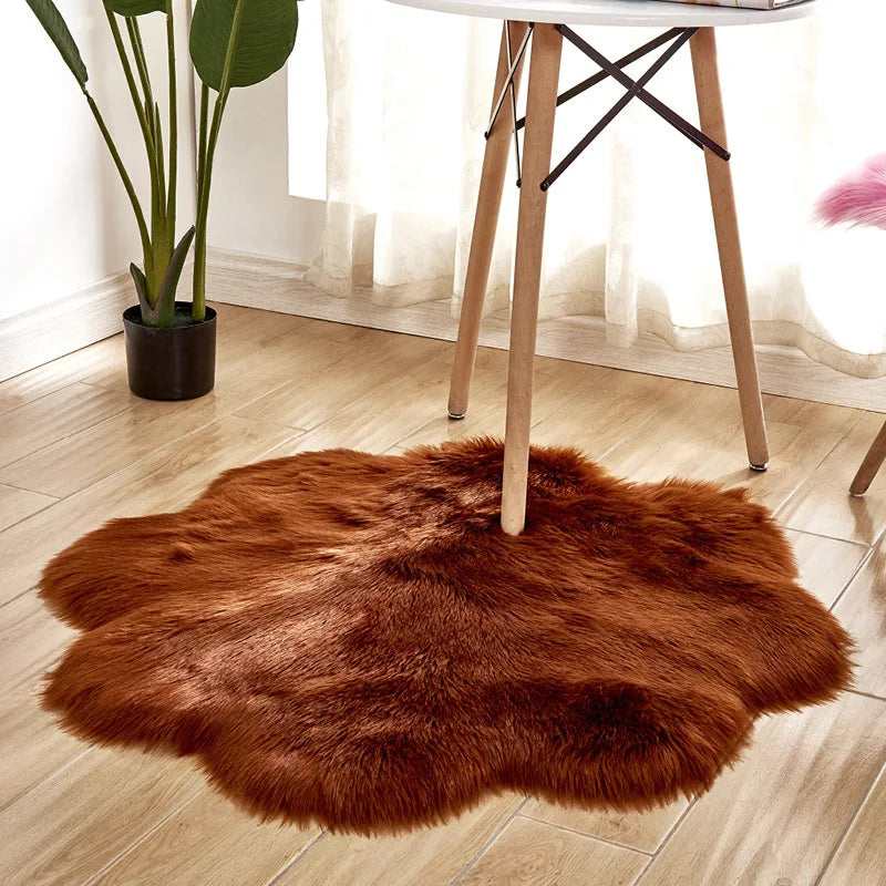 Tapis Fleur Marron
