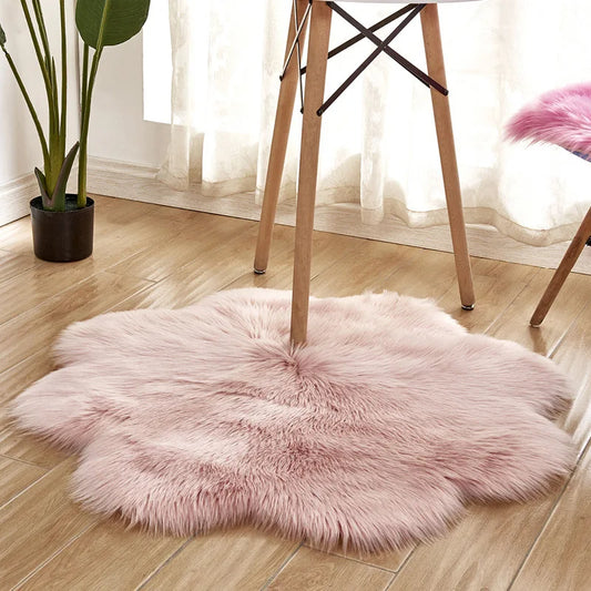 Tapis Fleur Rose Pâle
