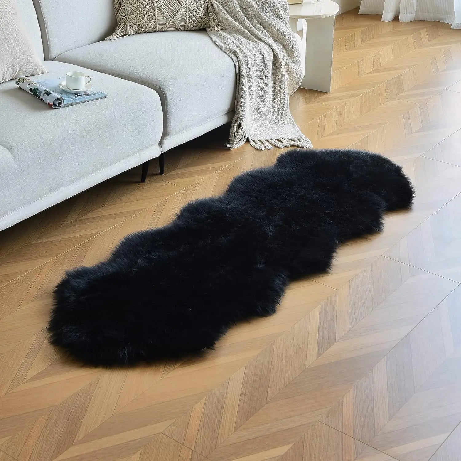 Tapis Poilu Noir