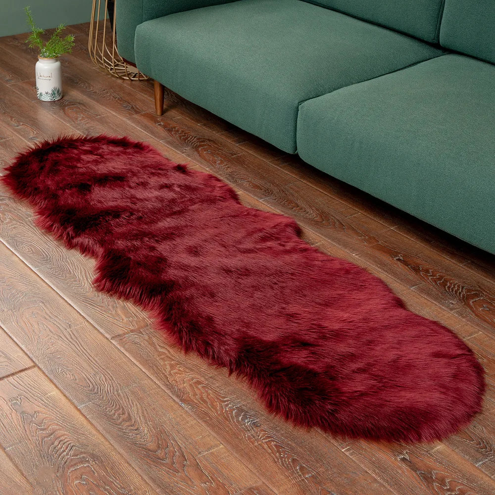 Tapis Poilu Rouge