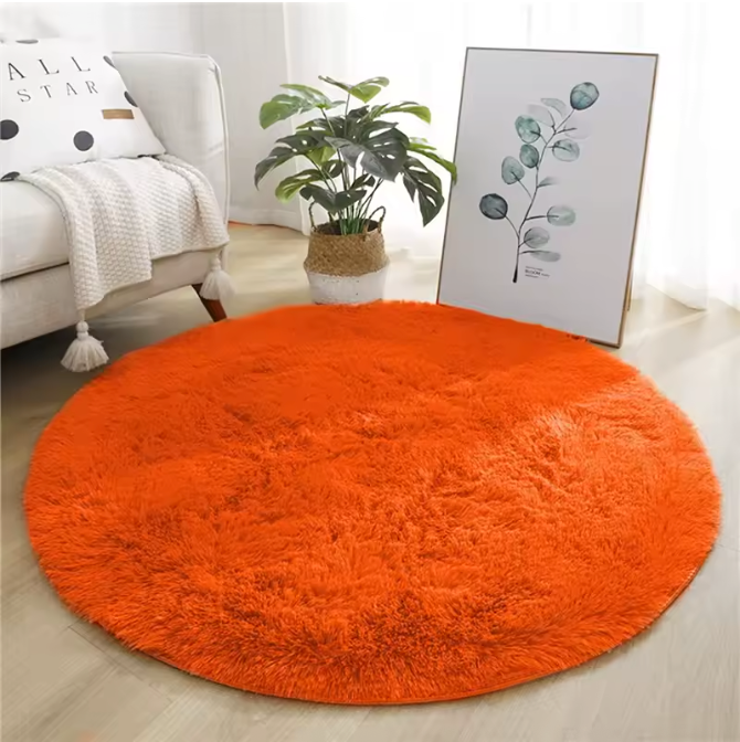Tapis Rond Orange