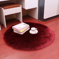Tapis Rond Poil Long Bordeaux