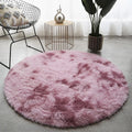 Tapis Rond Salon Rose Pale