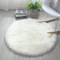 Tapis Rond Shaggy Blanc
