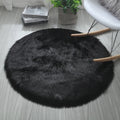 Tapis Rond Shaggy Noir