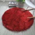 Tapis Rond Shaggy Rouge