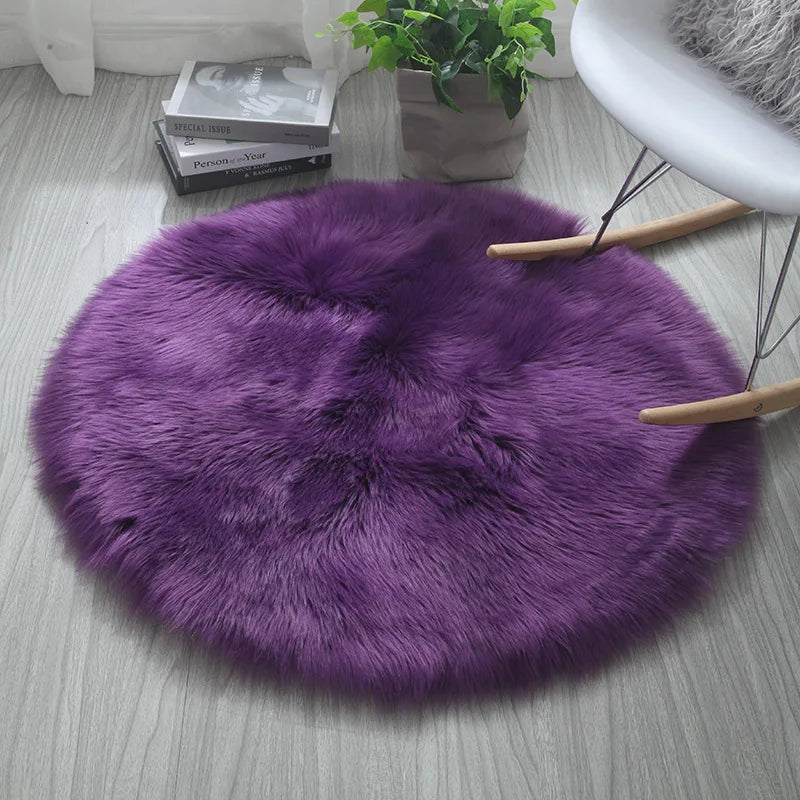 Tapis Rond Shaggy Violet