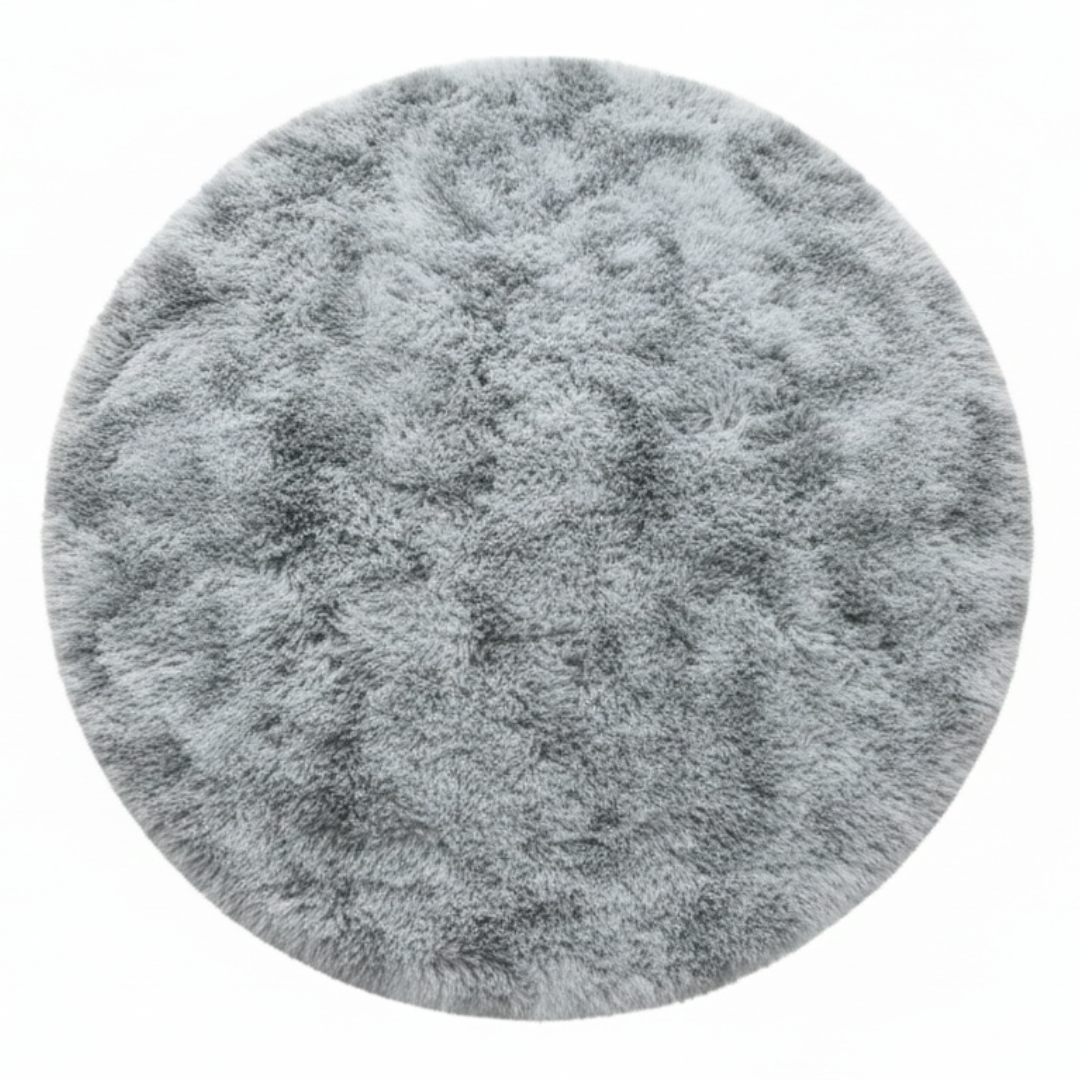 Tapis Rond Tie-dye Gris 2
