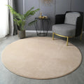 Tapis Rond Velours Beige