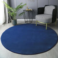 Tapis Rond Velours Bleu Foncé