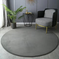 Tapis Rond Velours Gris Foncé