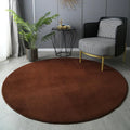 Tapis Rond Velours Marron