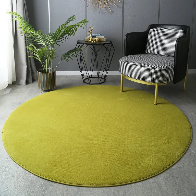 Tapis Rond Velours Vert