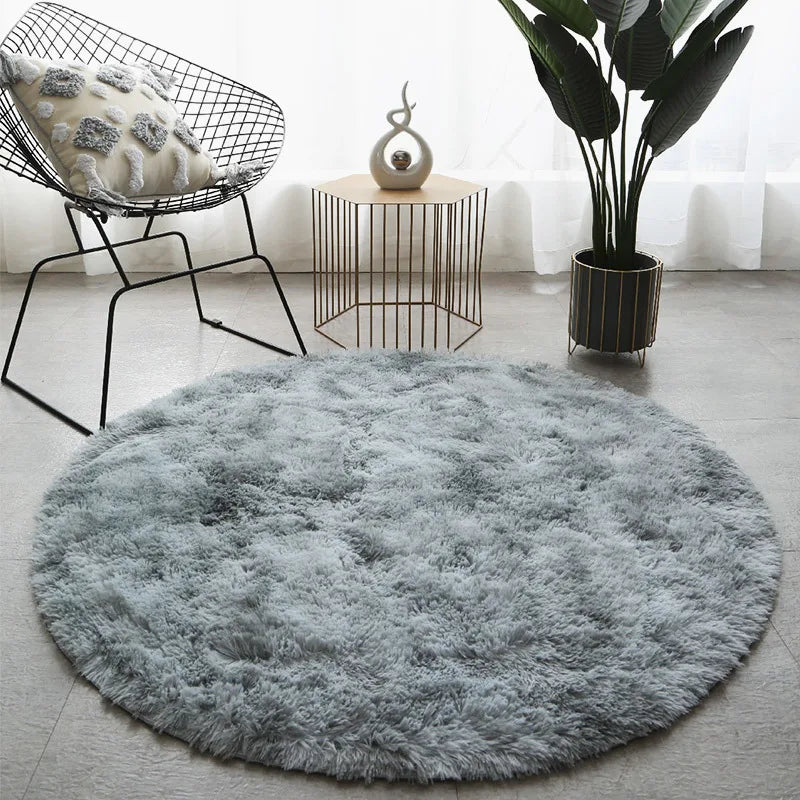 Tapis Salon Rond Gris