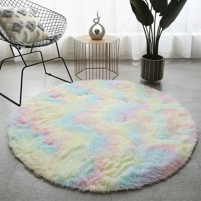 Tapis Salon Rond Multicolore