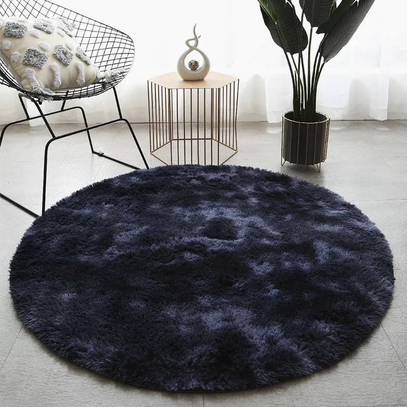 Tapis Salon Rond Noir
