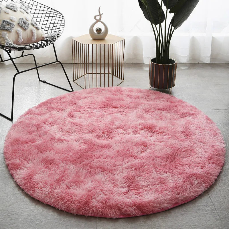 Tapis Salon Rond Rose