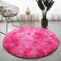 Tapis Salon Rond Rose Fuchsia