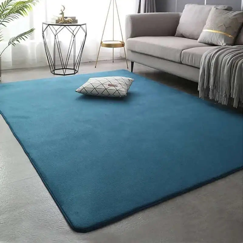 Tapis Velours Bleu Canard
