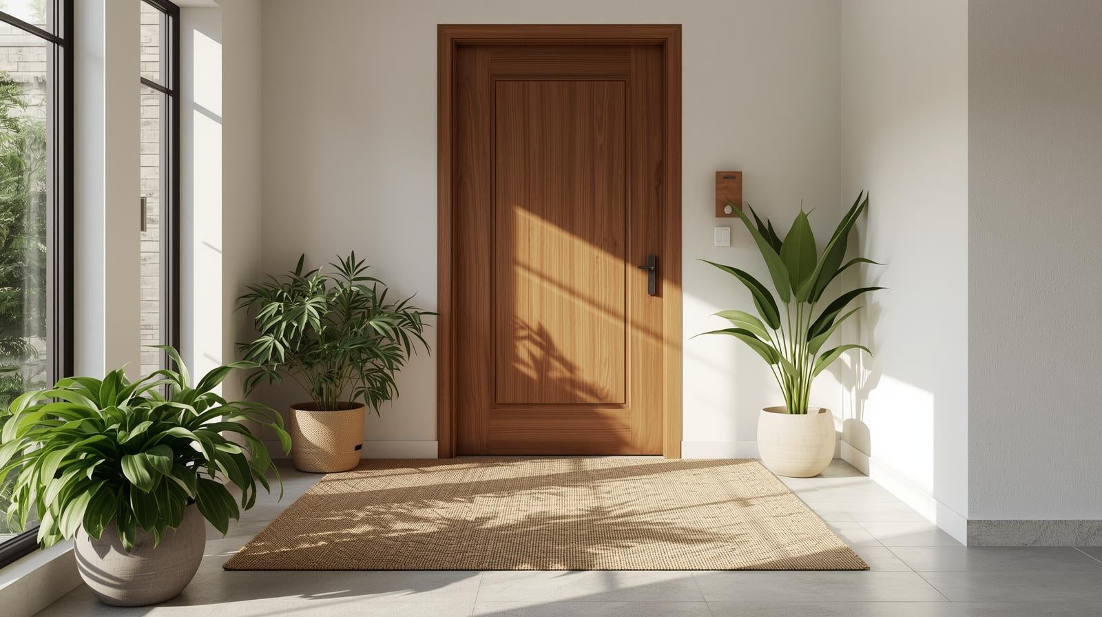 Tapis en jonc de mer porte d'entrée