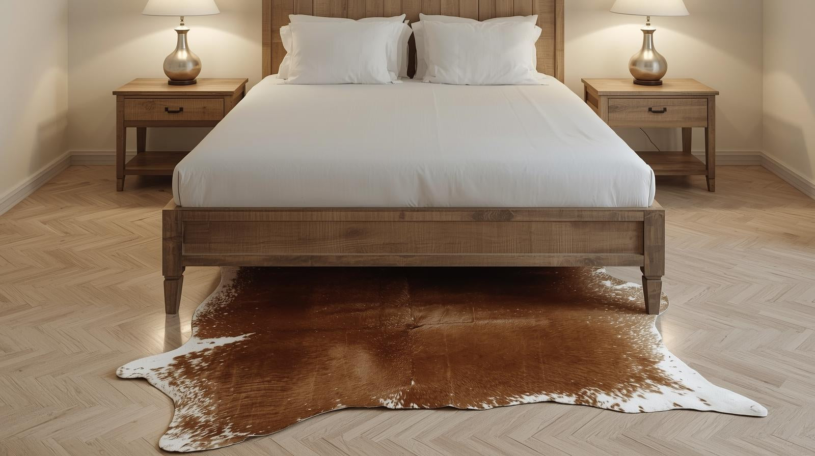 Tapis peau de vache chambre