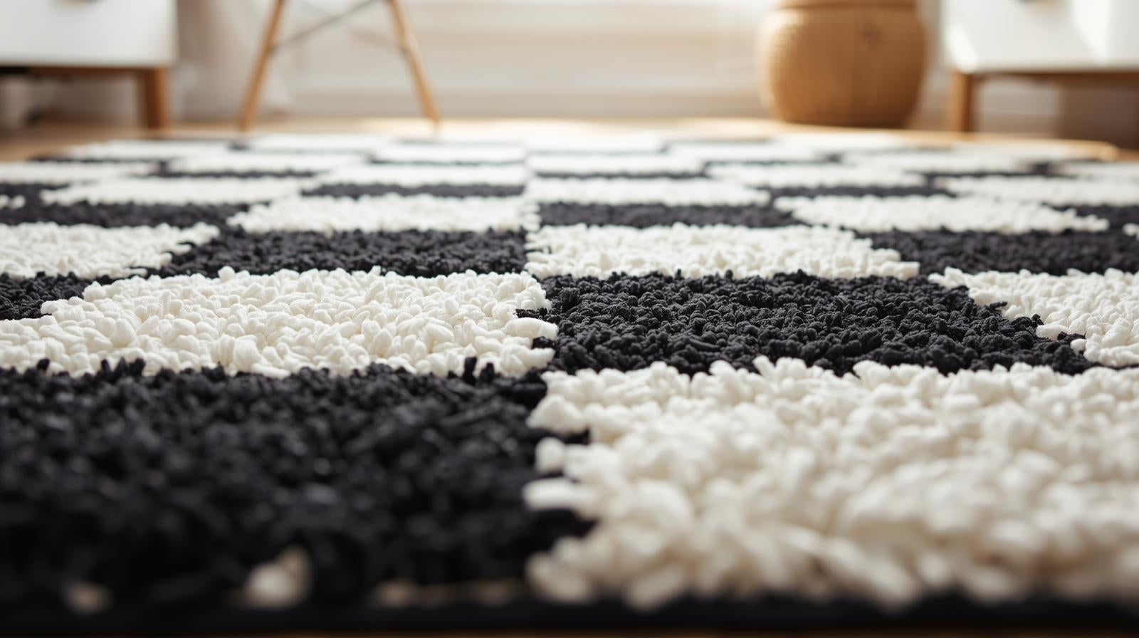 Tapis Damier dans une chambre