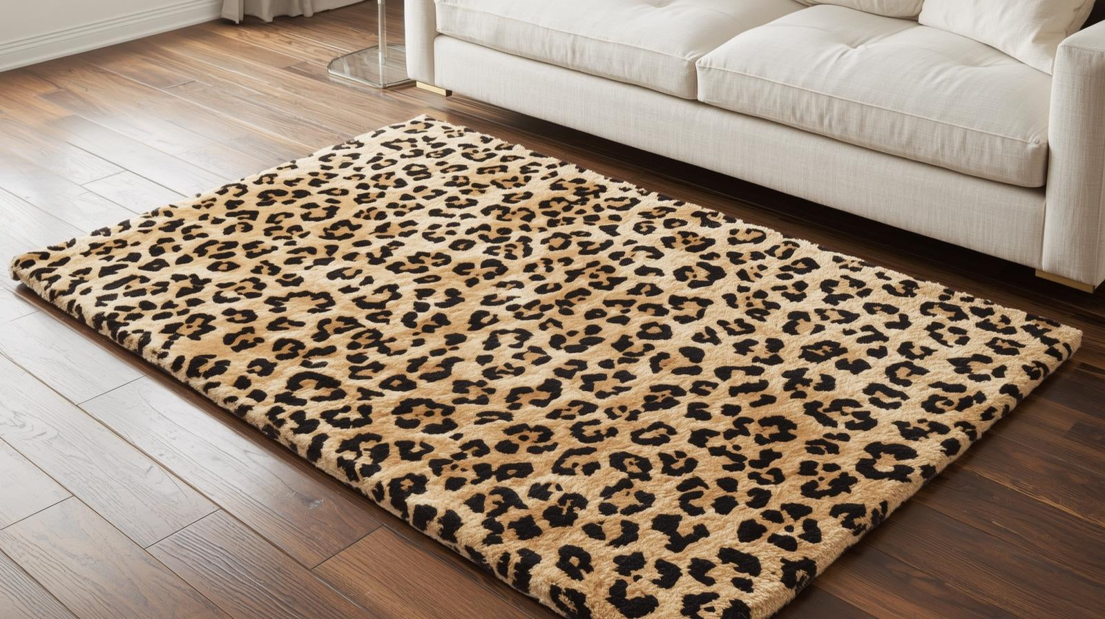 Tapis léopard salon